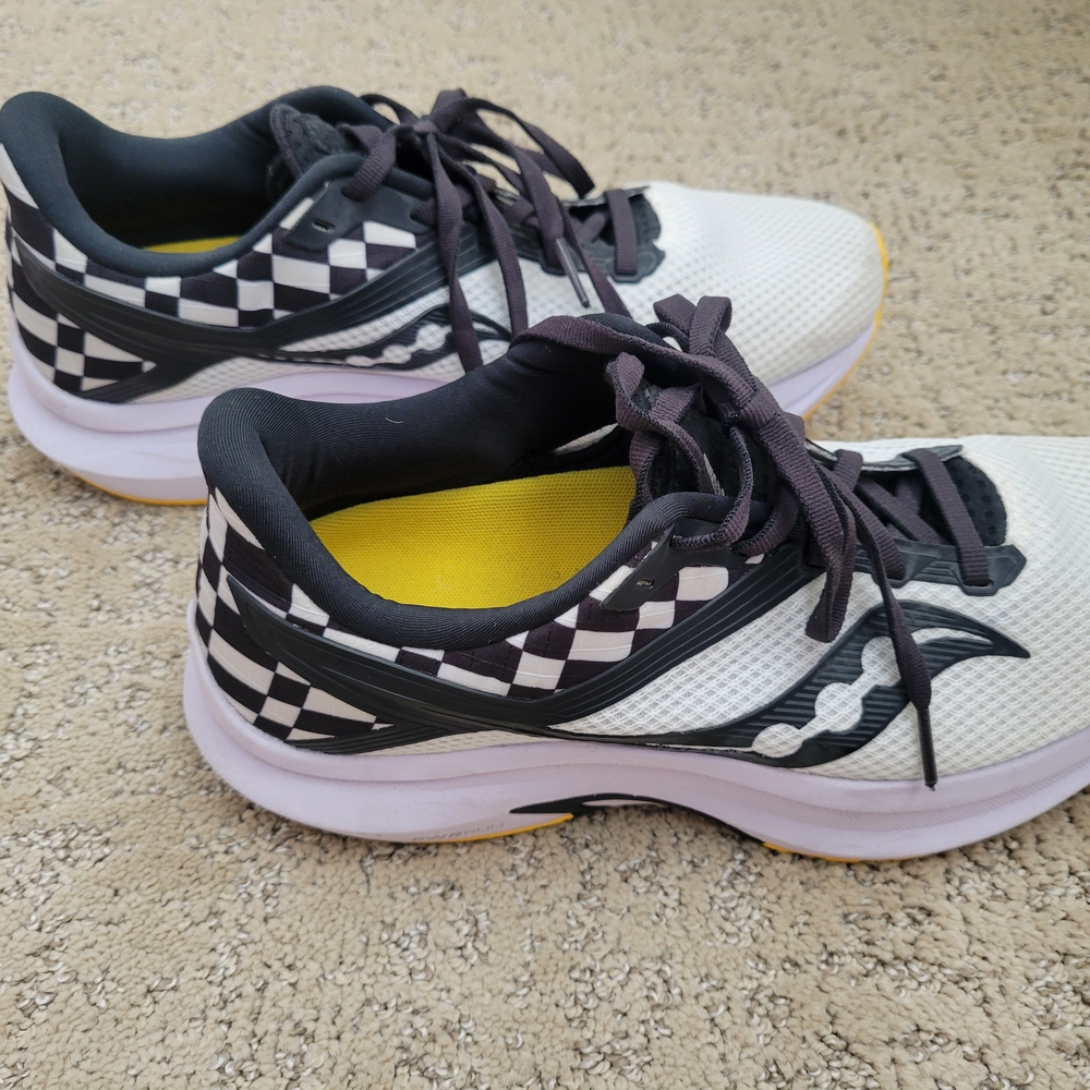 Saucony Women's Checkered Running Shoes - Black and White